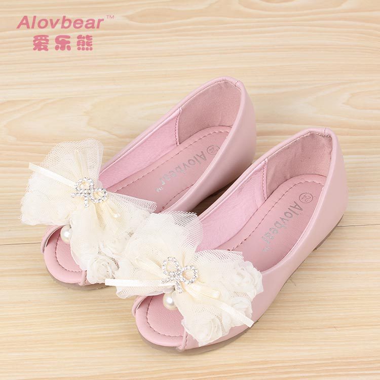 夏款韩版蕾丝公主童单鞋 蝴蝶结女童鞋批发 中大女童鞋外贸D02-21