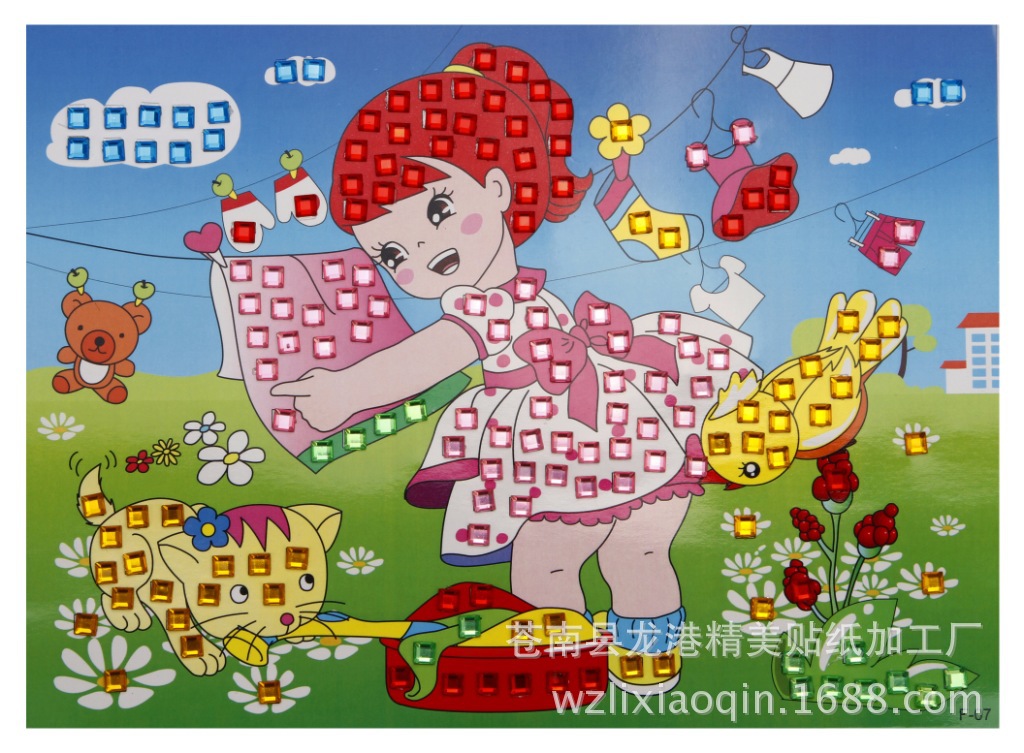 手工diy钻石贴画 马赛克贴画 益智 16款混 阿里巴巴