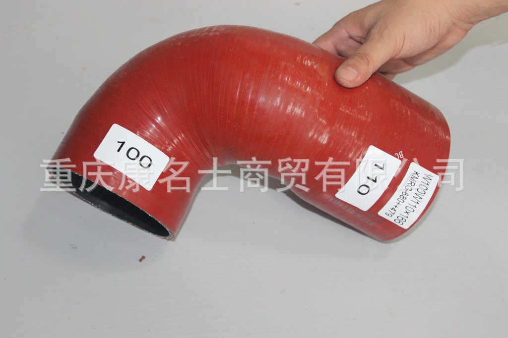 氟胶管KMRG-680++479-变径胶管W100W110X166-内径100变110X胶管钢丝,红色钢丝无凸缘无异型内径100变110XL330XL180XH200XH270-4