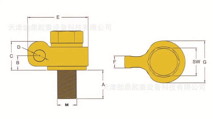 重型侧拉吊点 旋转侧拉吊环,旋转吊耳优质侧拉吊点紧固件