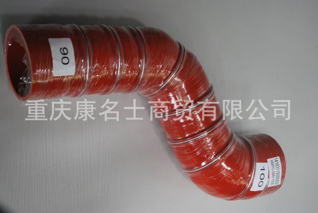 耐温胶管KMRG-588++500-欧曼增压器胶管1418311935003-内径90变100X高压胶管型号,红色钢丝8凸缘8Z字内径90变100XL540XL450XH310XH310-11