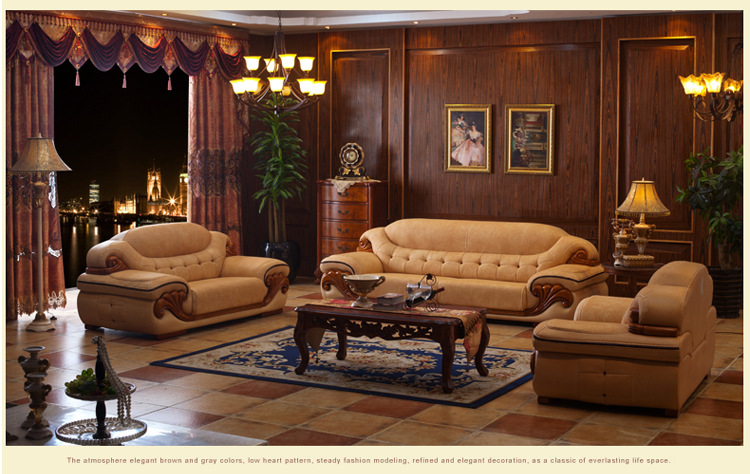 欧式厚皮沙发客厅品牌 头层牛皮 组合大款高档大户型123厂家直销
