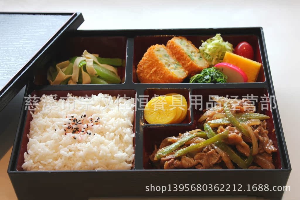 供应日式料理定食印花盖便当盒a9-39a小号食堂饭盒快餐盒便当高档餐盒