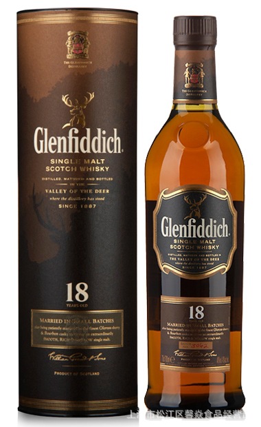 英国glenfiddich格兰菲迪18年纯麦威士忌700ml 40度 正品原装