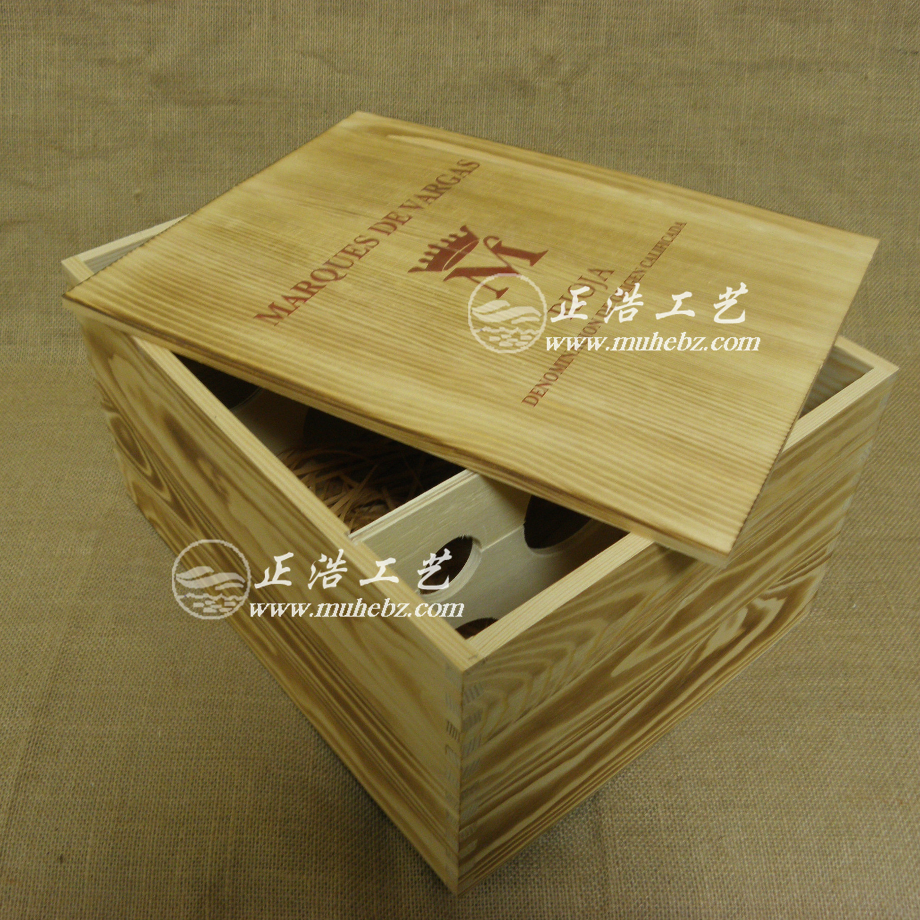 新款红酒木箱 原装进口木箱 六支装红酒木盒