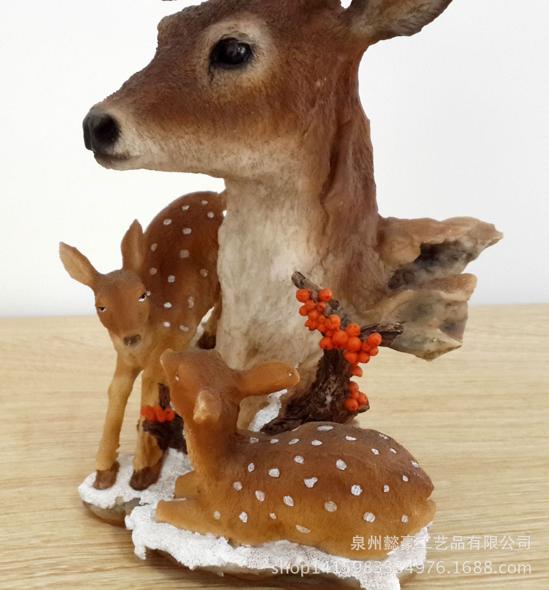 树脂工艺品 仿真梅花鹿头 动物雕塑像写实鹿 家居摆设 促销礼品