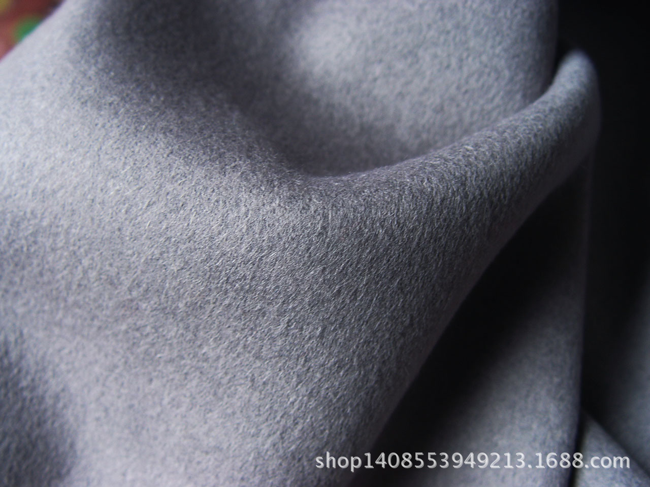 单色双面灰色山羊绒布料 高档女装外套大衣面料 保暖性能佳