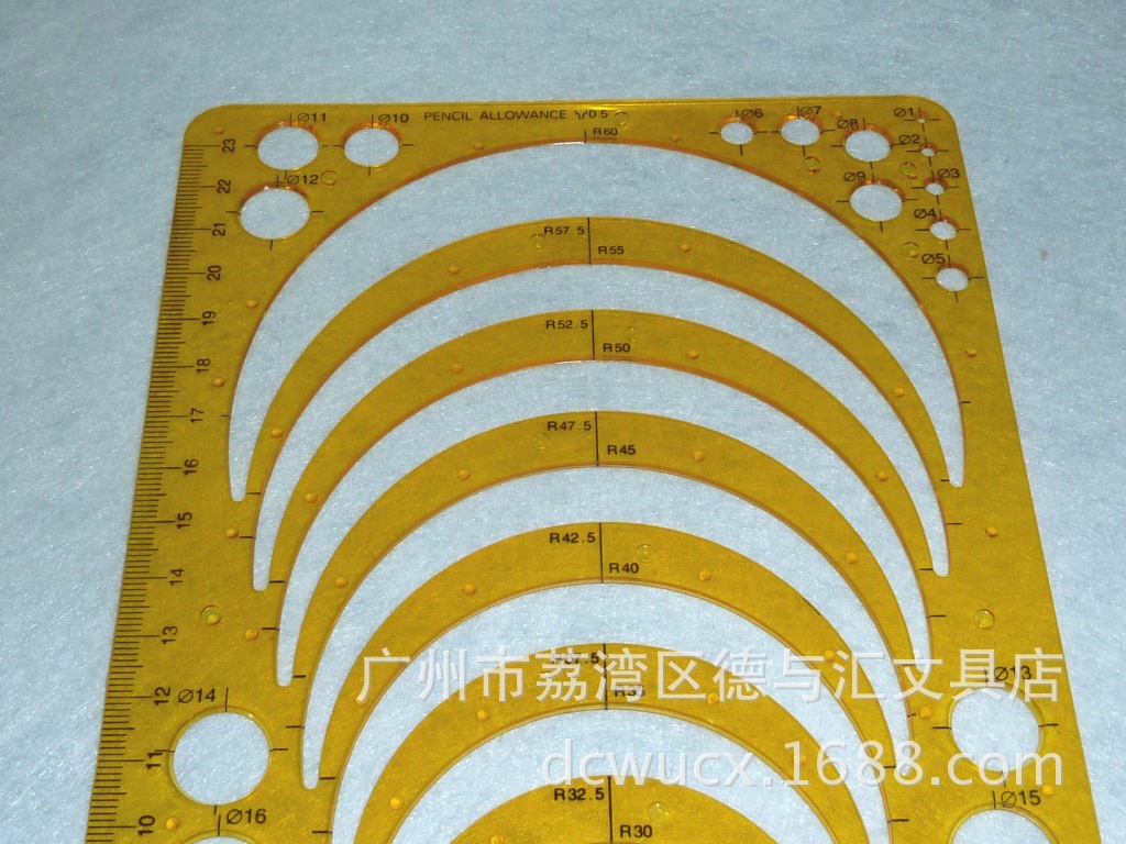 k19 半径模板 超大圆形绘图模板 半圆图形制图尺