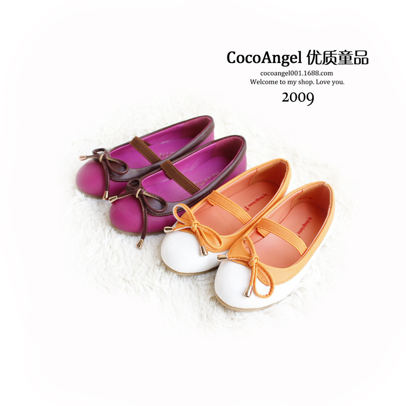 秋款 韩国女童鞋公主鞋蝴蝶结小圆头单鞋皮鞋