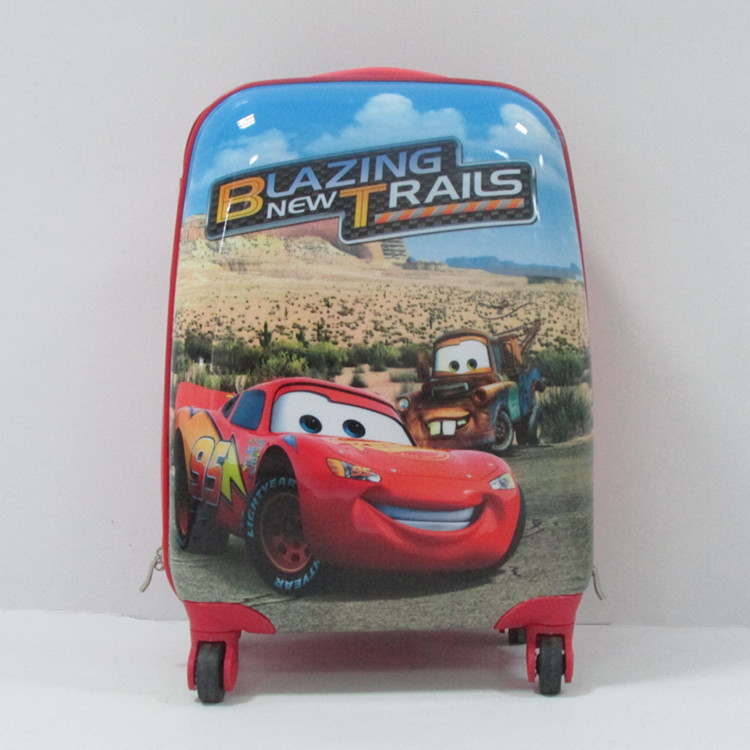 廠傢直銷兒童硬殼拉桿行李箱 汽車款旅行箱 萬向輪登機箱包批發