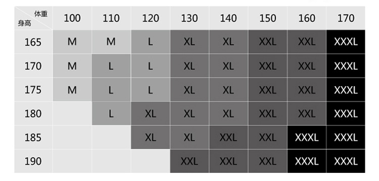 尺码对照表-750