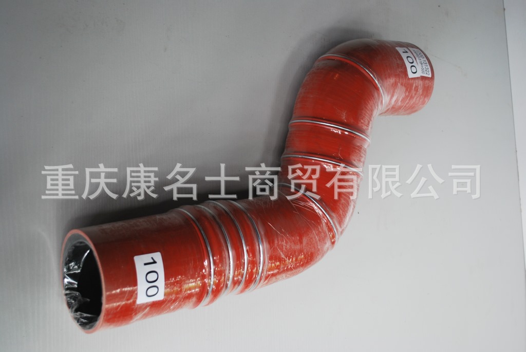 河南硅胶管KMRG-518++500-红岩金刚胶管1300-131322-内径100X涡轮增压硅胶管,红色钢丝8凸缘8Z字内径100XL640XL560XH290XH320-2