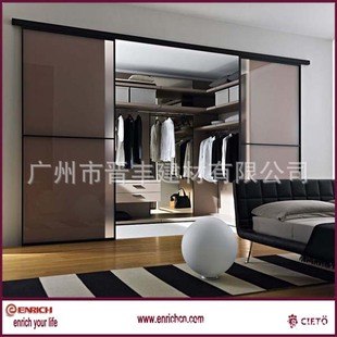 推拉门铝合金立柱衣柜衣帽间 定制家具 diy wardrobe 晋丰衣柜