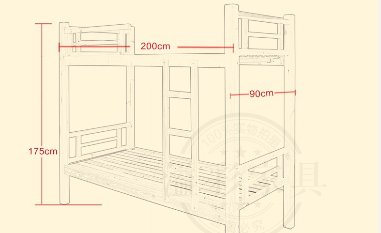 批发全松木上下铺实木双层床学生宿舍员工床高低床上下床 定制