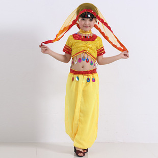 儿童演出服幼儿园表演服装 印度舞蹈服民族少儿新疆舞肚皮舞