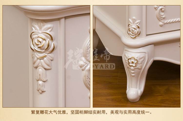 高档欧式床头柜 雕花实木床头柜 双门推拉床头柜 储物床头柜特价