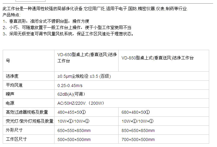 VD-850參數