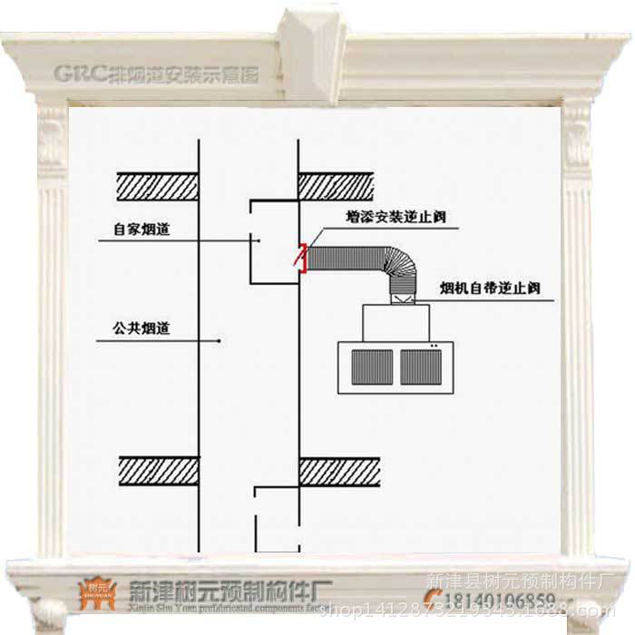 【树元】四川成都grc厨房烟道,通风道,排烟道,排气道