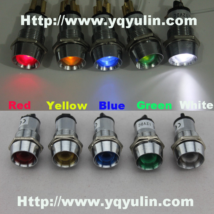 12mm金屬指示燈。24v，220V.不帶線，普通led。工廠,批發,進口,代購