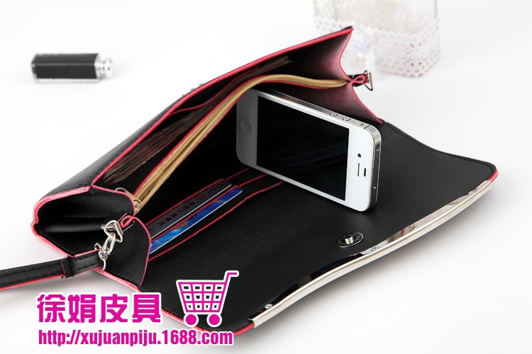 彩邊S型不加寬 女式長款手拿包單肩斜跨錢包22