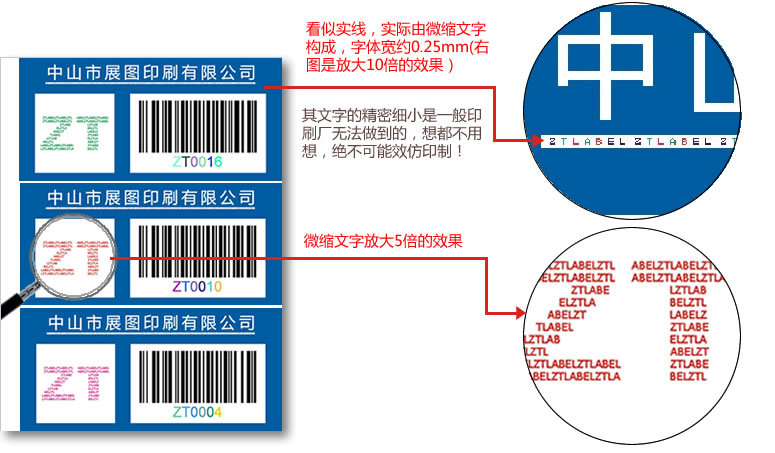 2 微缩文字防伪标签