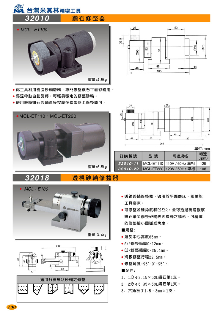 32010-32018电动钻石砂轮修整器