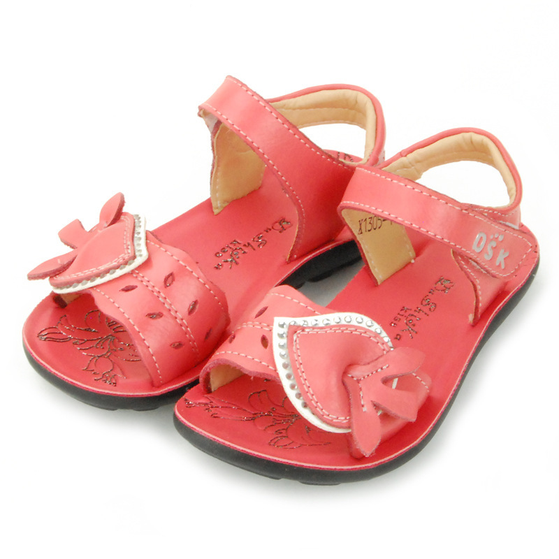 【伙拼】新款真皮童鞋 女童凉鞋 镶钻皮凉鞋 童鞋批发 外贸童鞋