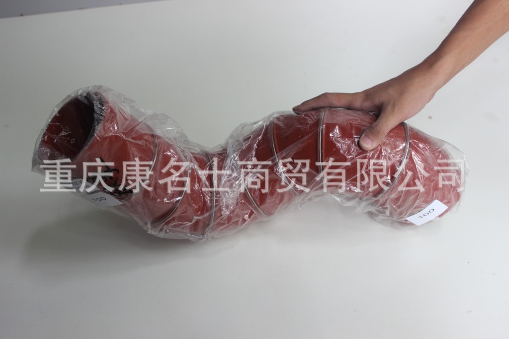 高压空气胶管KMRG-942++499-胶管HO119305067AO-内径100X硫化硅胶管,红色钢丝7凸缘7异型内径100XL540XL430XH210XH350-5