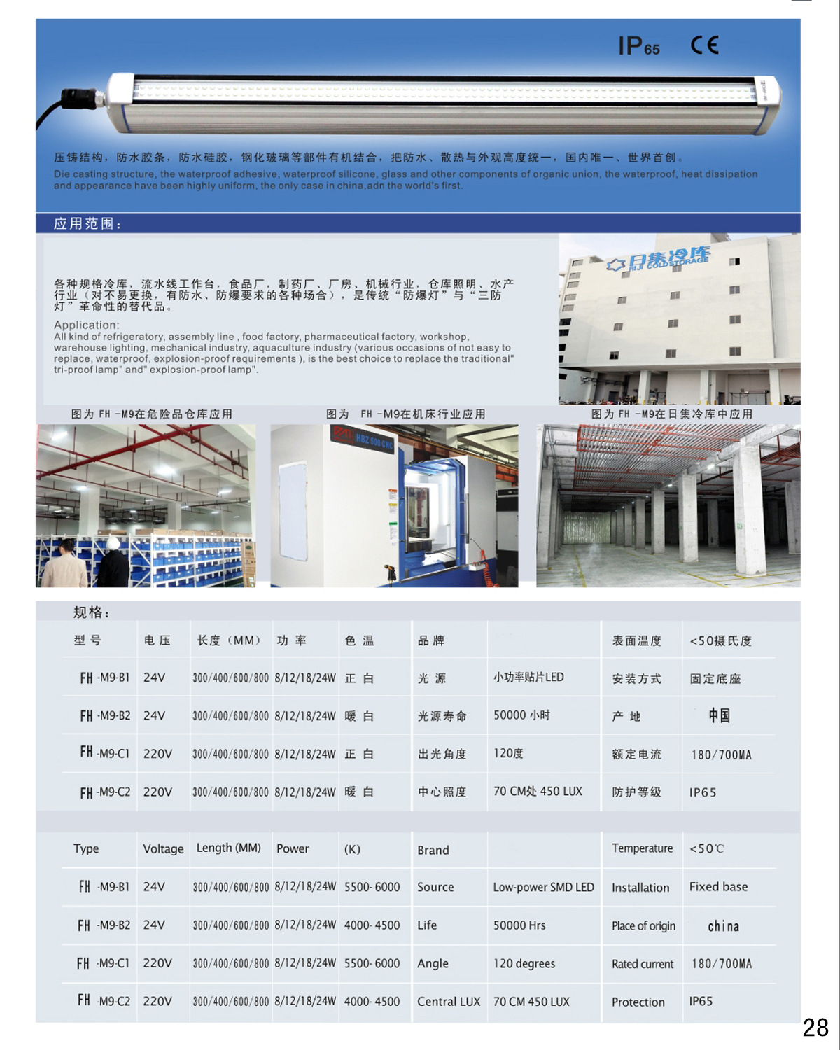 FH机床工作灯LED防水荧光数控机床配件