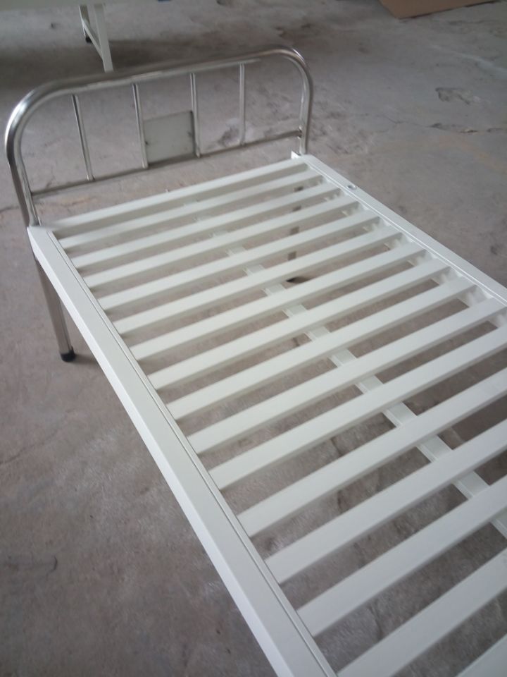不锈钢床头平板床 条式平床监护床 医用护理病床平床 家用护理床