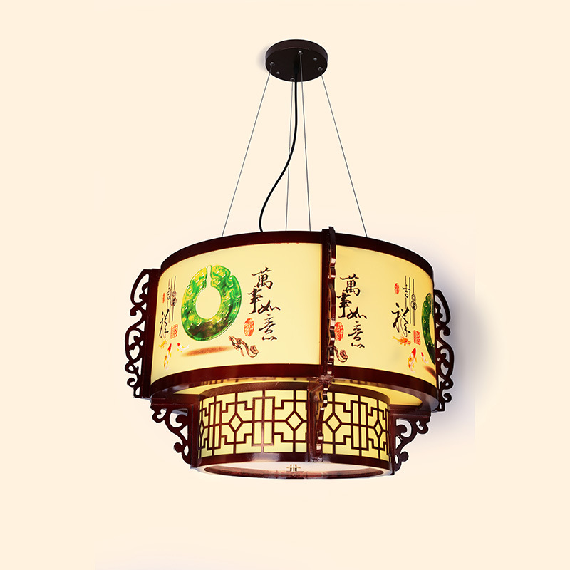 中式木艺吊灯 厂价批发客厅中式复古木艺吊灯 酒店木艺节能灯吊灯灯饰8
