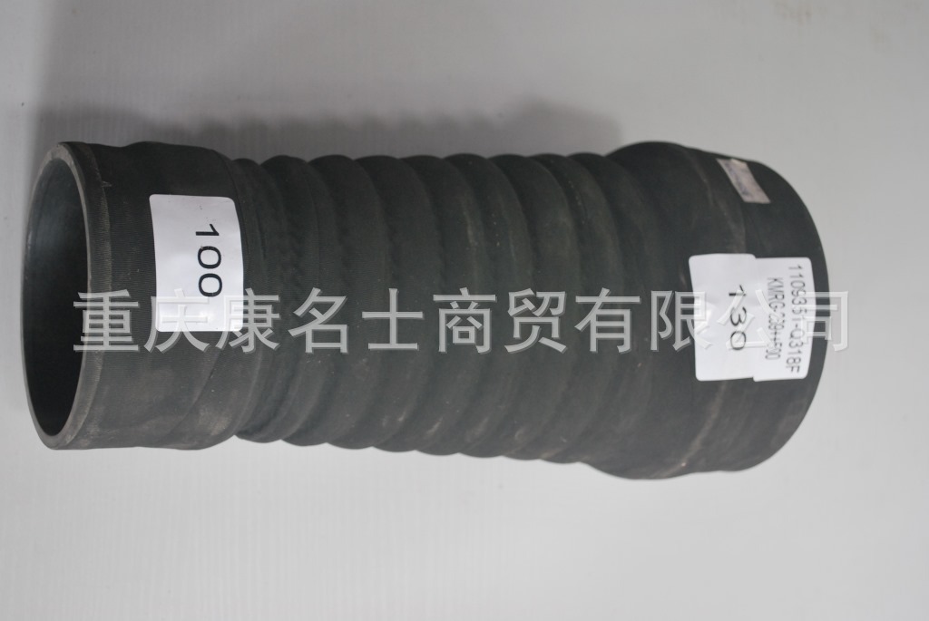 硅胶暖风管KMRG-259++500-解放胶管1109351-Q318F-内径100变130X生产硅胶管-1