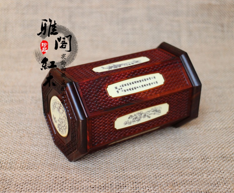 厂家直销新款实木红酸枝茶叶罐,精品茶叶桶,红木工艺品
