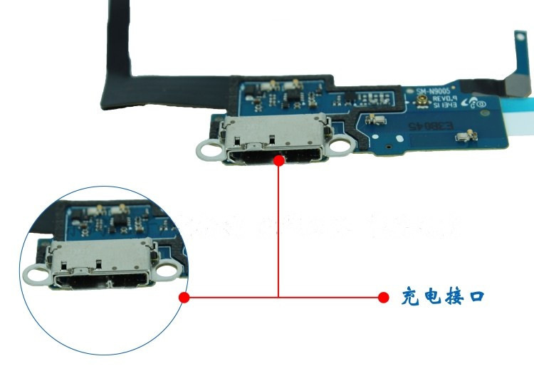 广东东莞三星note3尾插排线 n900 充电小板 送话器 ()