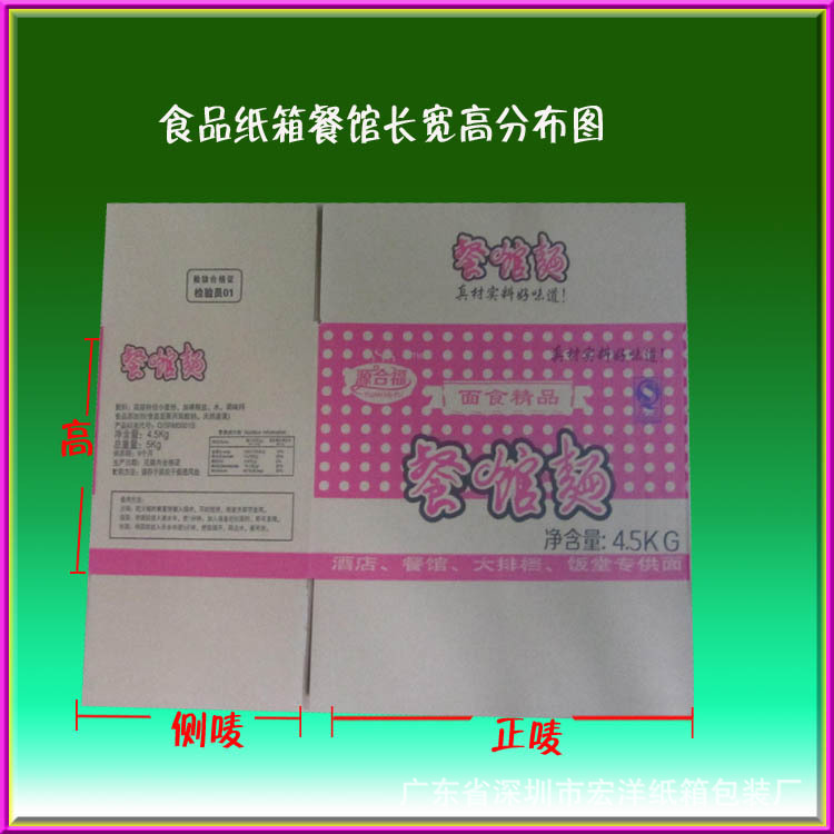 食品紙箱紙盒包裝 食品紙箱餐館面紙箱正嘜側(cè)嘜分布圖片