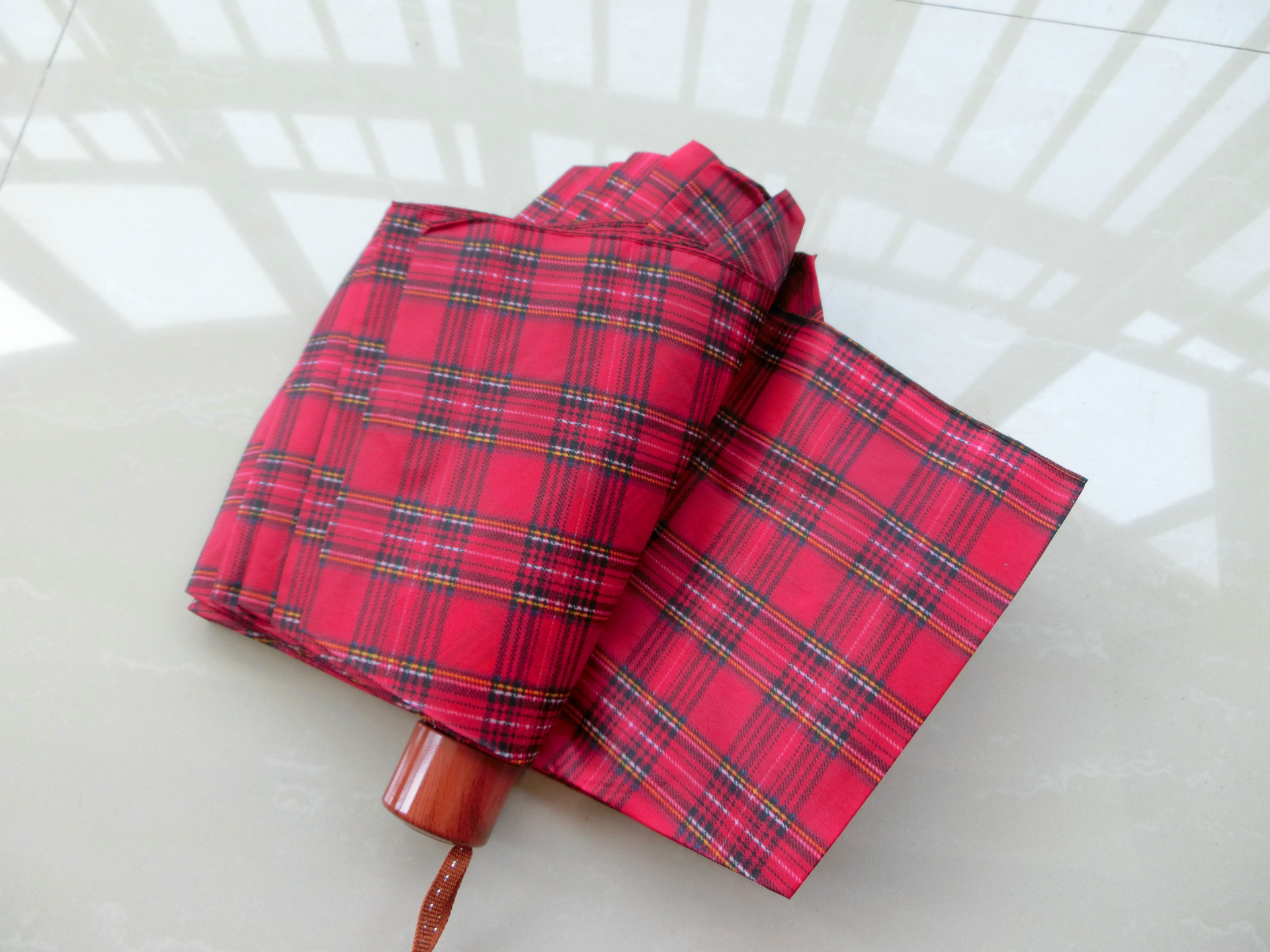 1901超大格子三折伞