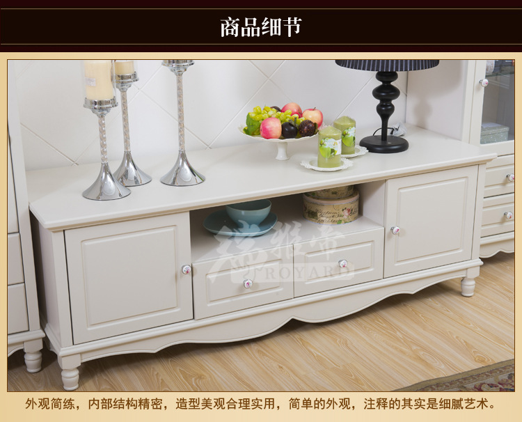 《厂家直销》 韩式实木1.6米 2.4米电视柜 橡木象牙白地柜