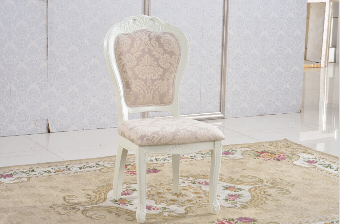 欧式白色餐椅 奢华浪漫高档法式实木餐椅 欧式家用餐厅扶手餐椅