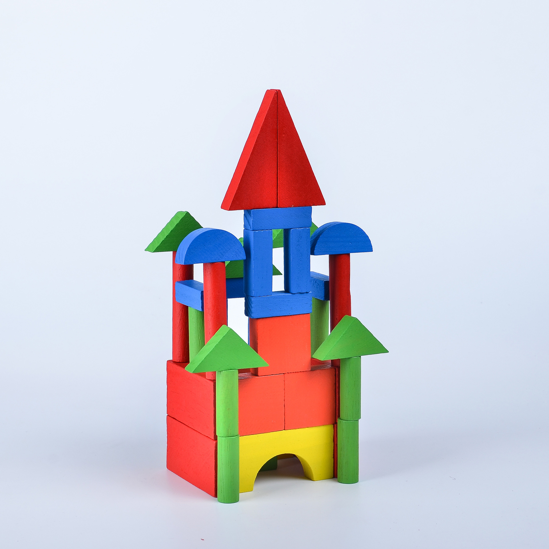 儿童早教益智木制质玩具1-2-3岁 40粒彩色小圆桶积木玩具批发特价