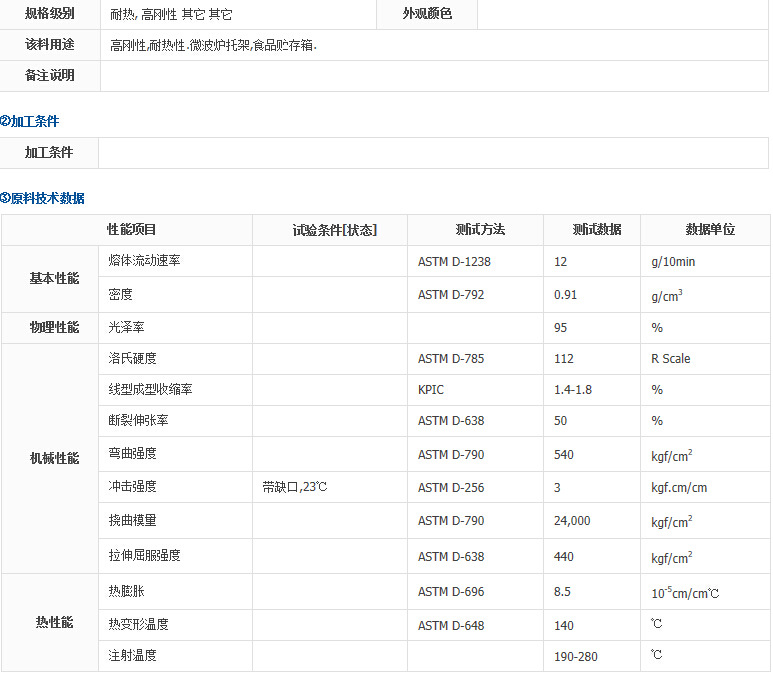 企业首页 最新供应 pp-聚丙烯 韩国油化/pp/hj4012,食品级,高刚性,耐