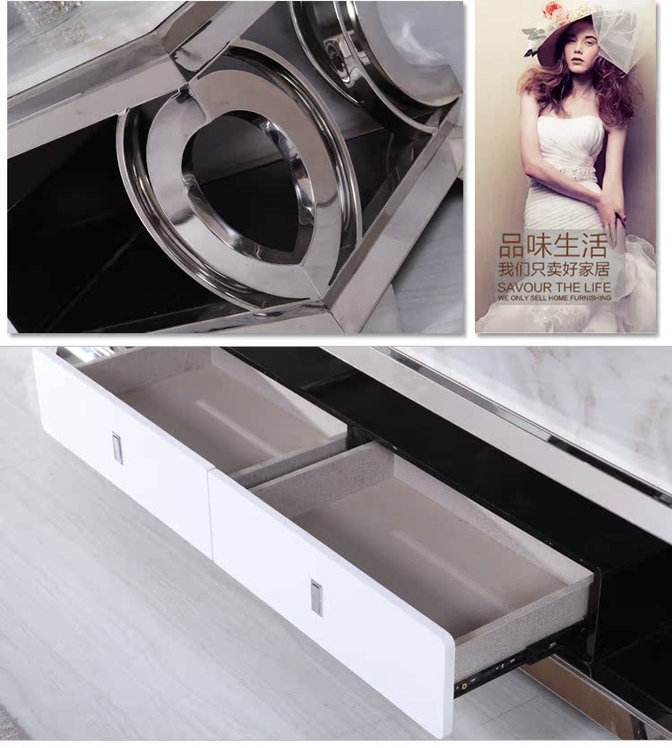 【佳优家具】现代高档不锈钢大理石地柜 615电视柜厂家特价直销