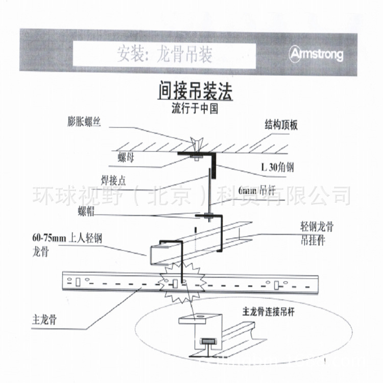 轻钢龙骨间接吊装