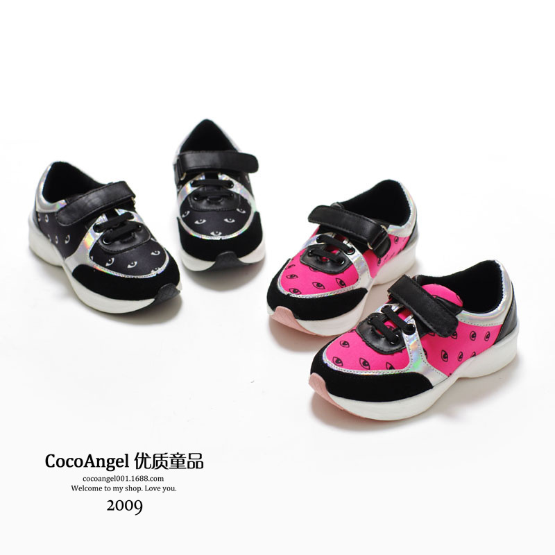 2014秋款 儿童休闲鞋 男童女童小眼睛拼皮款运动鞋 26-33码