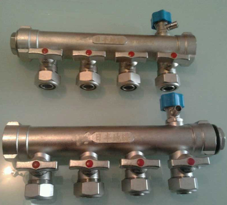 日丰地暖分水器 保利连体分水器 锻压一体分水器 分集水器 分水阀