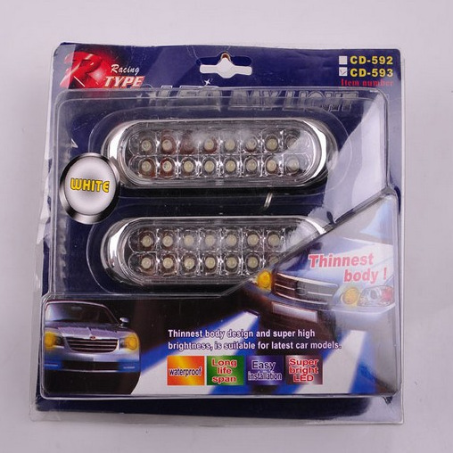 車用LED燈霧燈,輔助燈,2*16LED車燈,汽車車載LED日間行車燈
