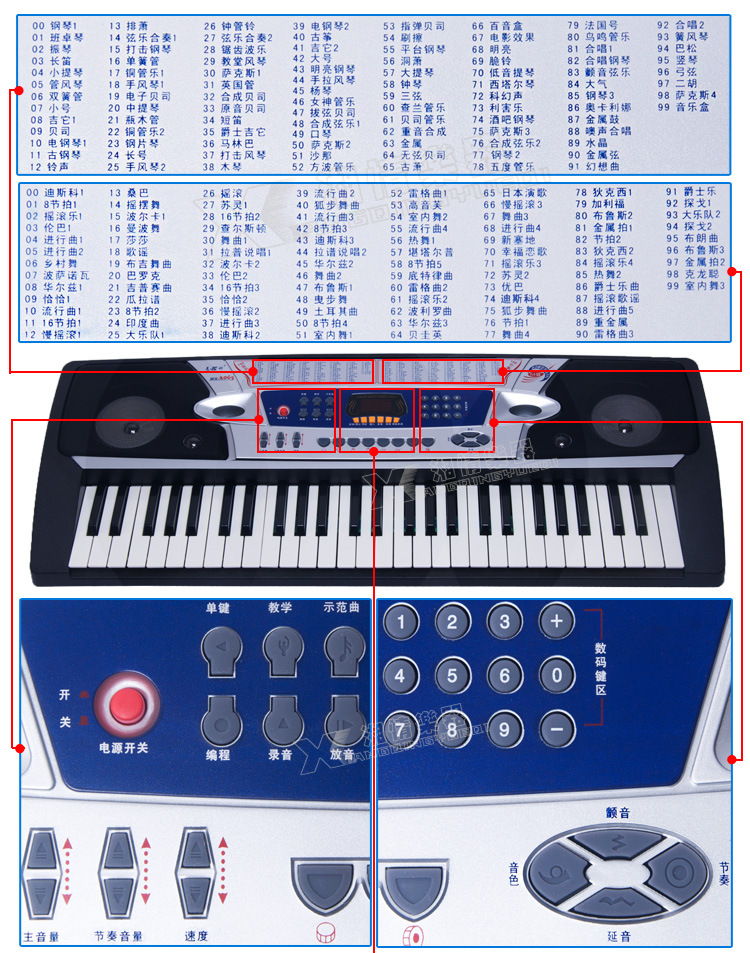 厂家直销美科电子琴mk-2063 儿童 54键多功能数码幼儿园教学乐器