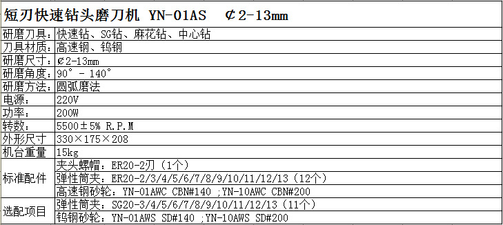 钻头磨刀机YN-01AS