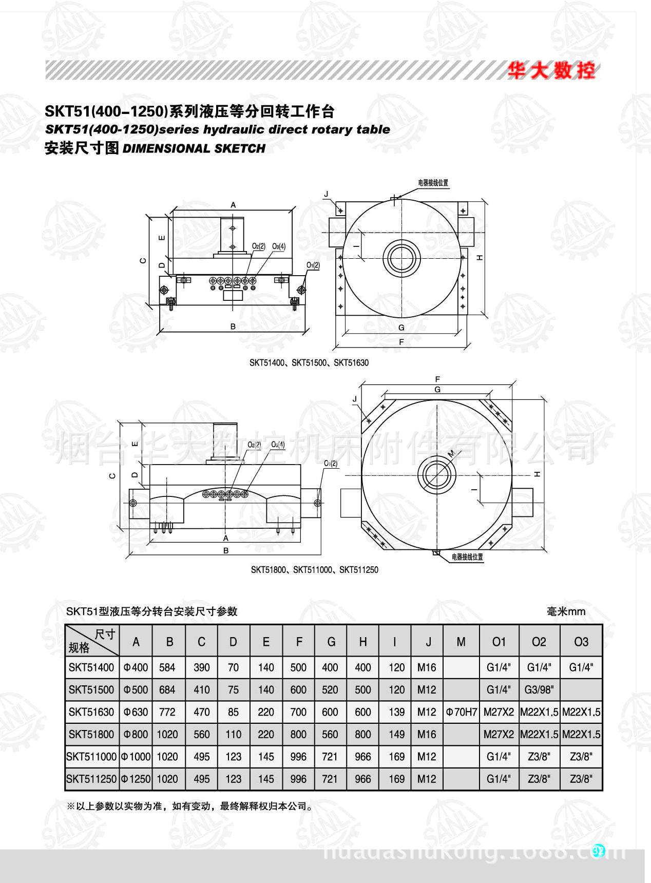 SKT51系列 液压等分回转工作台/多工位分度盘