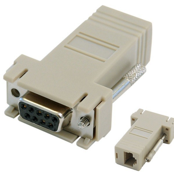 供应装配完整db9 pin母转rj45母头 8p8c母转接头db9 f to rj45 8p8c