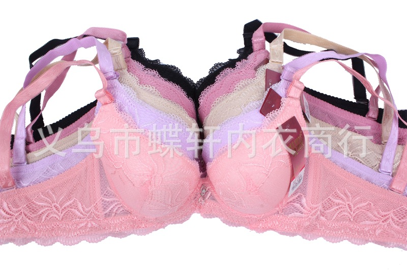 新款女士内衣批发 薄杯b杯文胸 女士文胸三排扣内衣 2813
